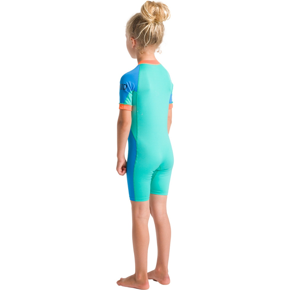 2026 C-Skins Junior Nuwave Fato De Surf UV C-NLYSUNSH - Aqua / Orange / Green